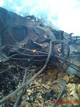 На Житомирщині вогнеборцями ліквідовано пожежу у цеху обробки деревини