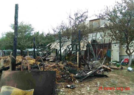 На Житомирщині через дитячі пустощі з вогнем згоріло 3 господарчі будівлі