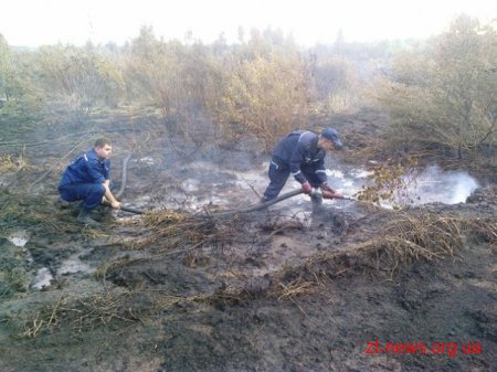 На Олевщині рятувальники знову ліквідовували займання торфу