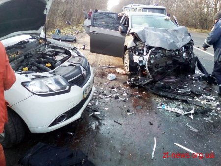 На Житомирщині водій Renault вилетів на зустрічну та зіткнувся з Toyota