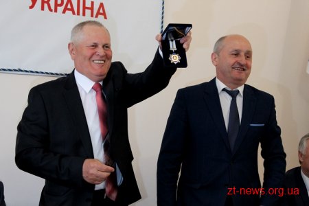 Володимир Ширма привітав голову правління Житомирської облспоживспілки з 70-річним ювілеєм
