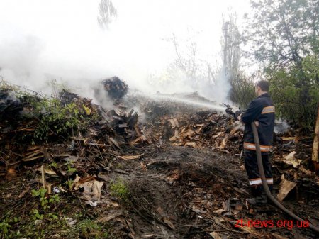 У Бердичеві на території деревообробного підприємства загорілися відходи деревини