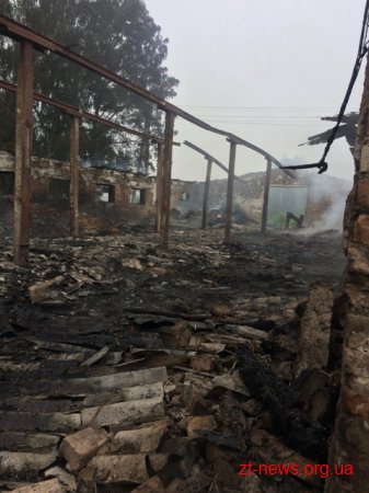 В Житомирській області на території приватного сільськогосподарського підприємства сталася пожежа