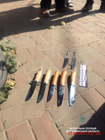 5 ножів та 2 леза, виявили патрульні в ході поверхневої перевірки чоловіка