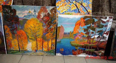Художники пленеру «Осіння палітра Полісся» подарували ОДА 20 власних картин