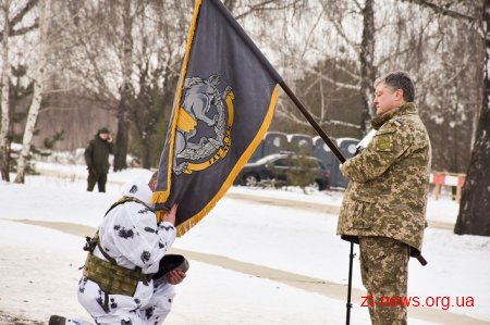 Петро Порошенко вручив бойовий прапор «хижим вовкам» Житомирщини