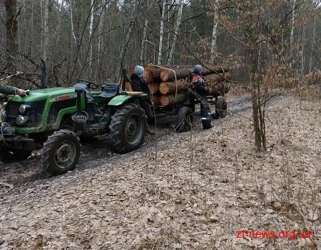 На Житомирщині лісова охорона затримала трактор, що перевозив деревину