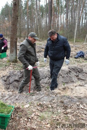 На вихідних Віталій Бунечко разом із лісівниками області висаджував дерева