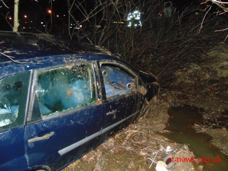 У Житомирі рятувальники вилучили з кювету автомобіль
