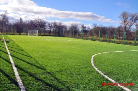У селі на Житомирщині відкрили футбольний майданчик зі штучним покриттям