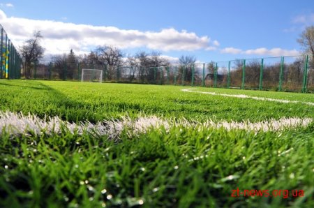 У селі на Житомирщині відкрили футбольний майданчик зі штучним покриттям