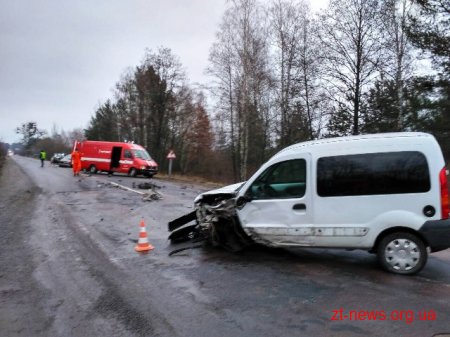 На Житомирщині "Renault" вилетів на зустрічну смугу та зіткнувся з ВАЗом