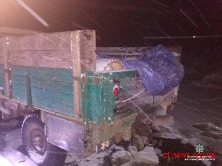 На Житомирщині патрульні наздогнали автомобіль, що перевозив деревину невідомого походження