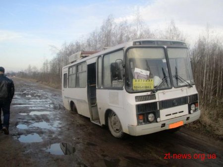 В Житомирській області автобус провалився у яму на дорозі