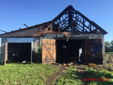 На Житомирщині  після проведення зварювальних робіт спалахнув гараж