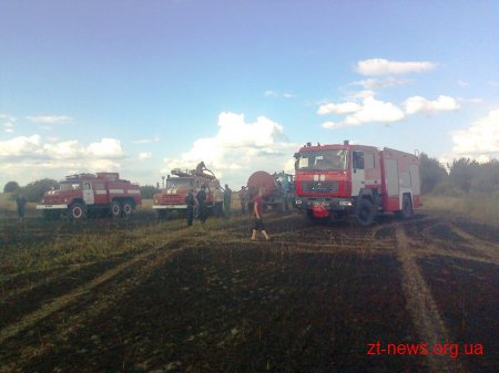 На Житомирщині горіла пшениця на площі 21 га