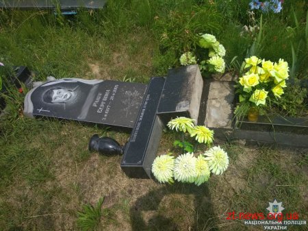 На Житомирщині п'яний чоловік здійснив погром на місцевому кладовищі