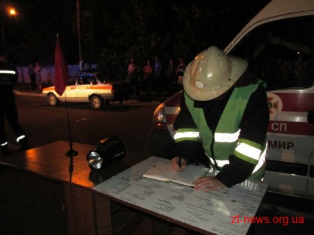 У Житомирі вночі відбулися навчання з порятунку потерпілих в ДТП