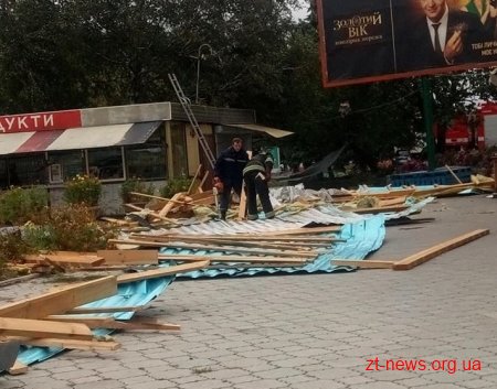 Покрівля, яку внаслідок сильного пориву вітру зірвало з магазину, травмувала жінку у Новограді-Волинському