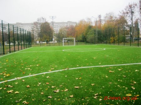 Поблизу ЗОШ №28 та №16 у Житомирі облаштовано футбольне поле зі штучним покриттям
