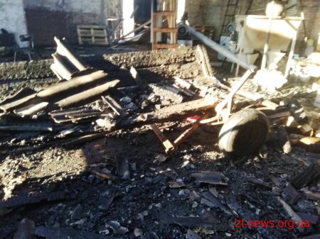 Неподалік Житомира рятувальники гасили пожежу на території приватного підприємства
