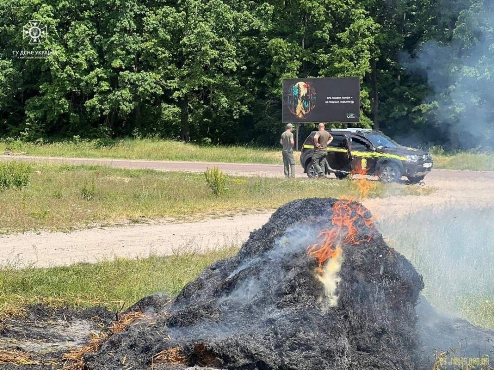 У Бердичівському районі оштрафували чоловіка, який спалював залишки сухої трави